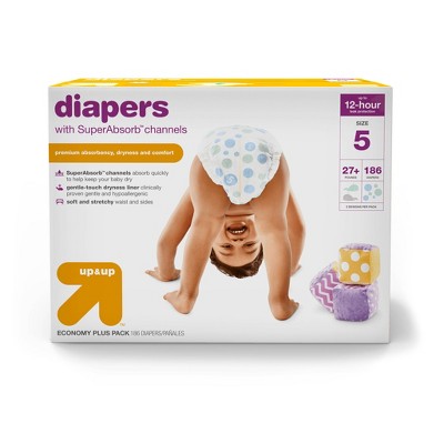 Diapers Economy Plus Pack - Size 5 - 186ct - up & up™