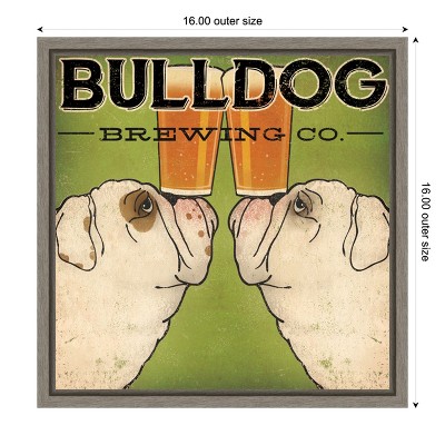 Bulldog Brewing Co. Vintage Framed Canvas Wall Art