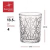 Bormioli Rocco Bartender Lounge DOF Glasses - Set of 4, 13.25 Oz. Retro Style Tumblers with Light-Reflecting Design - Made in Italy, Dishwasher Safe - 2 of 4