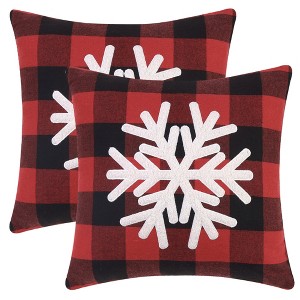 Unique Bargains Plaid Print Decorative Farmhouse Pillowcase 2 Pcs - 1 of 4