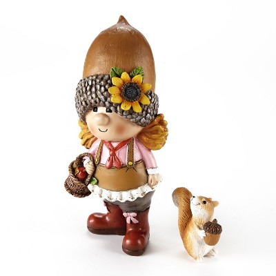 Lakeside Petunia the Garden Gnome and Squirrel Friend - Landscaping Accent