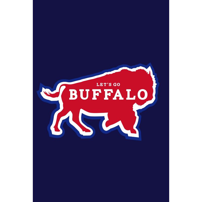 Northlight Red and White Let's Go Buffalo Outdoor House Flag 40" x 28", 1 of 2