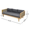 Christopher Knight Home Claremont Acacia and PE Rattan Outdoor 3 Seater Daybed with Cushions - 3 of 4