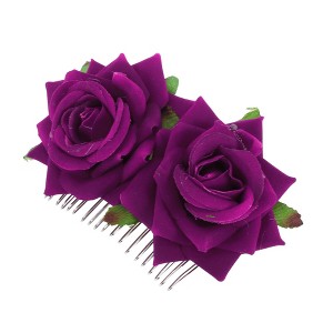 Unique Bargains Women's Portable Simulated Flowers Hair Clip Comb 1 Pc - 1 of 4