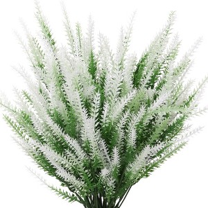 Unique Bargains Realistic Appearance Indoor Outdoor Artificial Lavender Flowers 13.4" 10 Pcs - 1 of 4