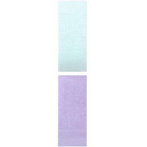 REGALWOVEN Solid Stripe Pattern Bathroom Face Hand Towels 14" x 30"/13" x 30" 2 Pcs - 1 of 4