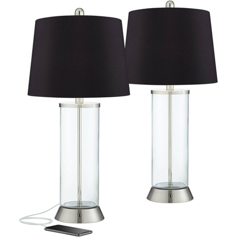 Tall glass deals table lamps