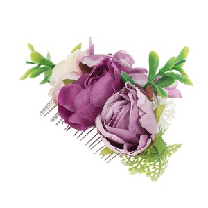 Unique Bargains Women's Convenient Simulated Flowers Side Comb 1 Pc - 1 of 4