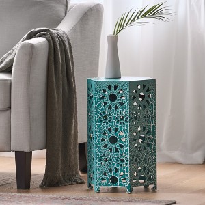 Maggift Patio End Tables, Stylish End Tables for Indoor and Outdoor Use, Ideal for Gardens, Backyard, Special Design, Blue, 12"*10.5"*18.5" - 1 of 4