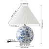 JONATHAN Y Shishen 19.5" Cottage Classic Chinoiserie Ceramic Orb LED Table Lamp with Pleated Shade - 3 of 4