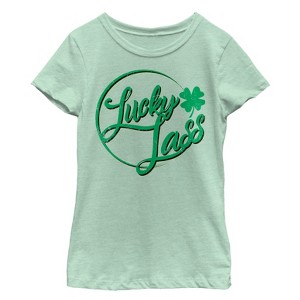 Girl's Lost Gods St. Patrick's Day Lucky Clover Lassy Circle T-Shirt - 1 of 3