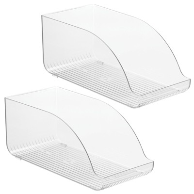 mDesign Plastic Water Bottle Tray Storage Rack and Dispenser, 2 Pack