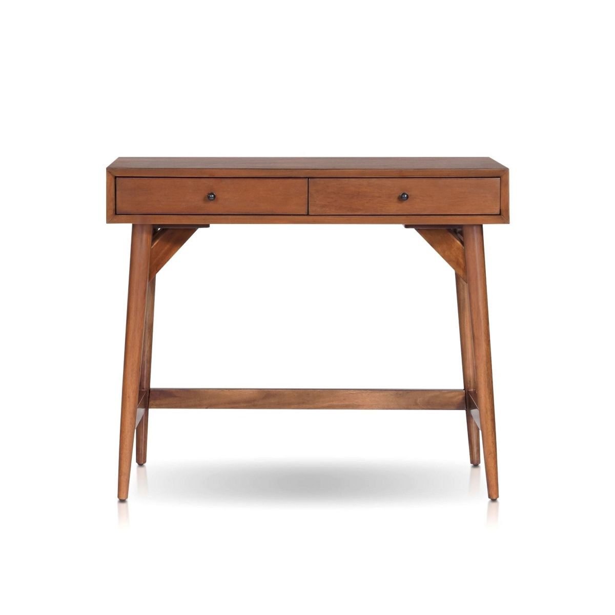 Flynn Mid-Century Mini Desk in Chestnut | Alpine Furniture - thumbnail 3