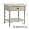 PAGED Elegant Nightstand Accent Bedside Table with Solid Wood Frame and Turned Legs for Bedroom - 2 of 4
