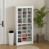 HOMCOM 58" Narrow Shoe Cabinet for Entryway, Tall Shoe Rack Storage Organizer with Adjustable Shelves for 27 Pairs of Shoes for Hallway, White - 3 of 4