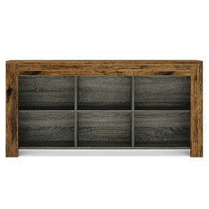Resenkos Entryway Table, Console Sofa Table,Wood Sofa Table, Rustic Console Table Entryway Table with 6 Storage Cubes Brown - 1 of 4