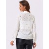 INSPIRE CHIC Women's Metallic Gilding Shiny Long Sleeve Vintage Shirt - 3 of 4