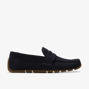 Clarks Mens Corsley Bar Navy Suede Shoes : Target display picture 1