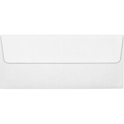 LUX #10 Square Flap Envelopes (4 1/8 x 9 1/2) 50/Pack White Linen (4860-WLI-50)
