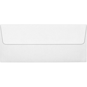 LUX #10 Square Flap Envelopes (4 1/8 x 9 1/2) 50/Pack White Linen (4860-WLI-50) - 1 of 1