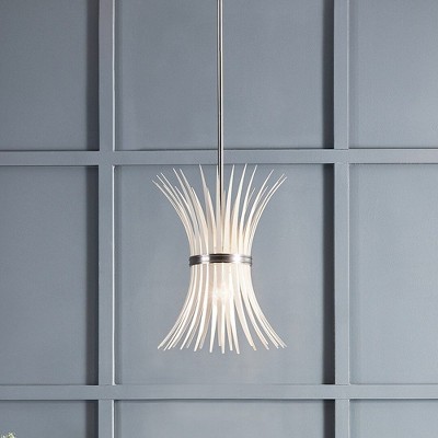 Baile Brushed Nickel Mini Pendant with Vintage Wheat Motif