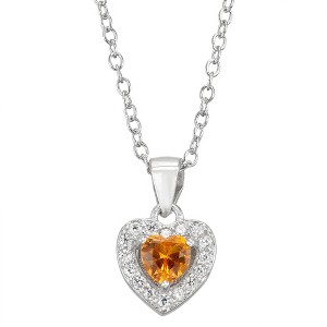 Junior Jewels Sterling Silver Children's Birthstone Heart Pendant - 1 of 2