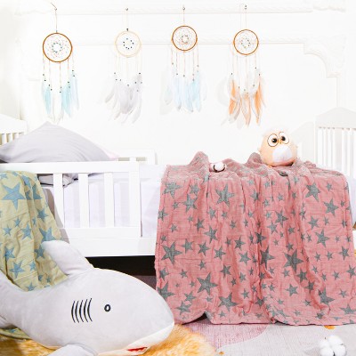 3 Layer Muslin Cotton Toddler Blanket, Super Soft and Warm Crib Blanket - NTBAY