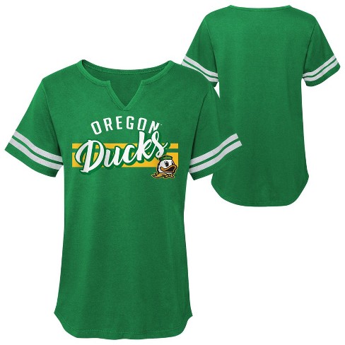 Ncaa Oregon Ducks Girls' Short Sleeve V-neck Notch T-shirt - Xs : Target