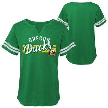 NCAA Oregon Ducks Girls' Short Sleeve V-Neck Notch T-Shirt