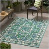 VisioGear Area Rug, 7'*5'3"’ Vintage Large Non-slip Rug For Living Room Kitchen Bedroom, Teal & Green, 84"*63"*0.16" - 4 of 4