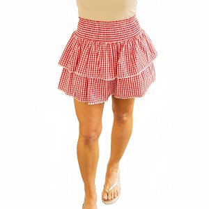 Women's Jasmine Tiered Gingham Skort - WISHLIST - 1 of 2