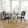 Merrick Lane Celia Set of Two Stacking Thonet Bistro Style Chair with Arms, PE Rattan Seat, and Metal Frame for Indoor/Outdoor Use - 2 of 4