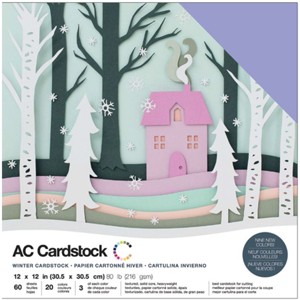 American Crafts Variety Cardstock Pack 12"X12" 60/Pkg-Winter - 1 of 2