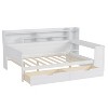 Sapphtopaz Wooden Daybed with Storage Shelves 2-Drawers Storage Study Desk Multi-functional Bedroom Furniture - 2 of 4