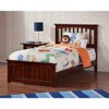 Atlantic Furniture Mission Twin Extra Long Traditional Bed with Matching Footboard and Turbo Charger in Walnut - image 2 of 4