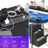 L Shaped Desk with Power Outlets & LED Lights, Computer Desk with Drawers & Shelves, Corner Desk Gaming Desk Home Office Desk - 4 of 4