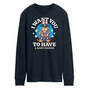 Men's - Garfield - Want You To Have A Happy Fourth Long Sleeve Graphic T-Shirt - 1 of 4
