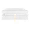MAYEERTY Modern Coffee Table with 4 Drawers, Multi-Storage Square Center Table with Wood Grain Legs, for Living Room, 31.5"x31.5", White - 3 of 4