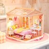 ROBOTIME 3D Puzzles DIY Miniature Dollhouse Super Creator, Pink Bedroom Craft Kit, Plastic Building Set for Kid, Girl, Pink, 6.4"*6.4"*6" - 2 of 4