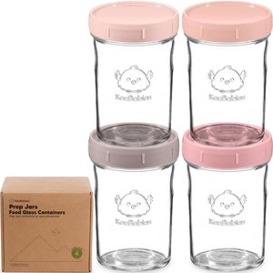 4pk Prep Baby Food Storage Containers, 8 oz Leak-Proof, BPA Free Glass Baby Food Jars for Feeding - 1 of 4