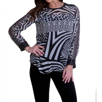 Women's Long Sleeve Crew Tunic - ANGEL