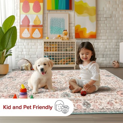 Lenore Beige and Multicolor Vintage Floral 3' x 5' Area Rug