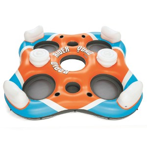 Bestway 101-Inch Rapid Rider 4-Person Floating Island Raft w/ Coolers | 43115E - 1 of 4