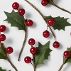 30ct Red Berries Christmas Sprigs - Wondershop™: Holly Gift Tie-Ons, Multicolor Decoration - 3 of 3