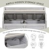 PAGED Rustic Storage Bench with Safety Hinge, Traditional Ottoman with Storage, Multifunctional Wood Entryway Ottoman with Split Cushion - 3 of 4