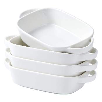 Bruntmor 9'' x 5'' Ceramic Baking Dish - Black - Set of 4