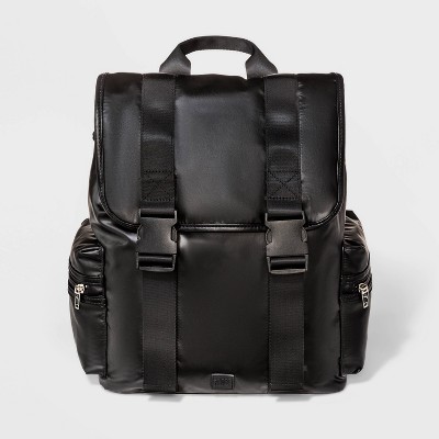 target black leather backpack