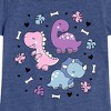 Girls' - Instant Message - Stacked Girly Dinos Fitted Short Sleeve Graphic T-Shirt - 2 of 4