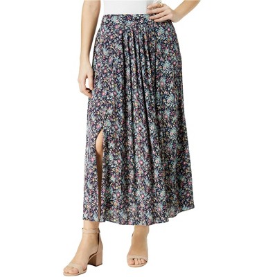 maison Jules Womens Tie-Back Floral Maxi Skirt