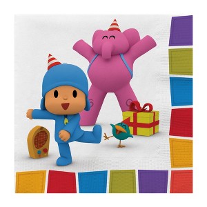 Treasures Gifted Pocoyo Napkins - 6.5in x 6.5in Disposable Paper Napkins - Pocoyo Birthday Party Supplies - 1 of 4